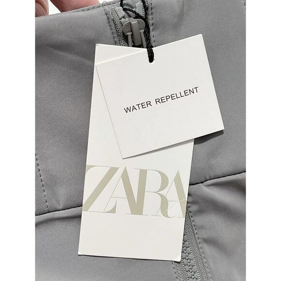 Zara Water Repellent Mini Skirt Zip Up Back Water Resistant Gray XS Extra Small - Picture 4 of 11